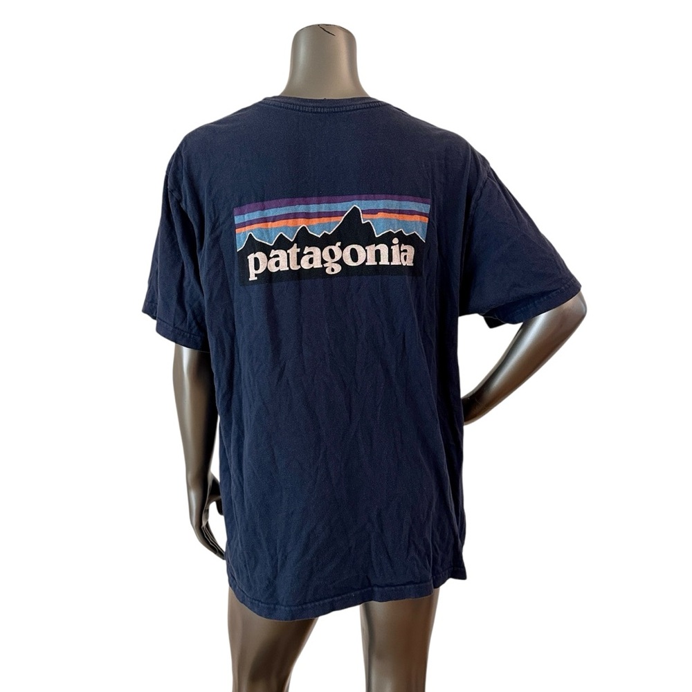 Patagonia Men’s P-6 Logo Responsibili-Tee Short Sleeve T-Shirt Blue – Size XL
